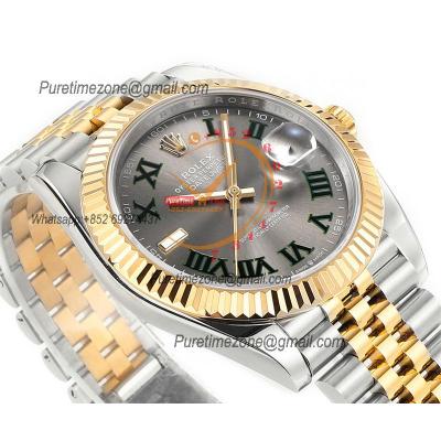 Datejust 41 126333 Wimbledon DD3235 Automatic Mens Watch Best Edition DDF SS/YG Gray Roman Dial 904L SS Jubilee Bracelet