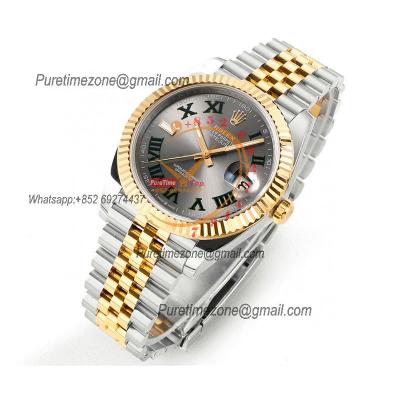 Datejust 41 126333 Wimbledon DD3235 Automatic Mens Watch Best Edition DDF SS/YG Gray Roman Dial 904L SS Jubilee Bracelet