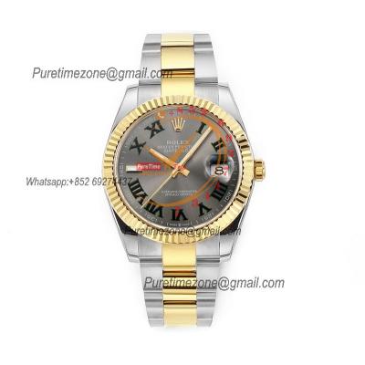 Datejust 41 126333 Wimbledon DD3235 Automatic Mens Watch Best Edition DDF SS/YG Gray Roman Dial 904L SS Jubilee Bracelet