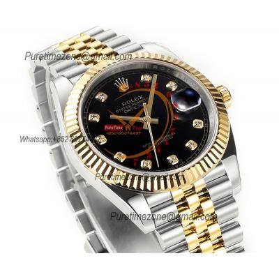 Datejust 41 126333 DD3235 Automatic Mens Watch Best Edition DDF SS/YG Black Diamonds Dial 904L SS Jubilee Bracelet