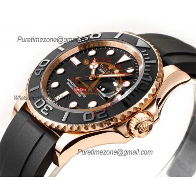 Yacht-Master 40 126655 A3235 Automatic Mens Watch Best Edition DDF RG 3D Ceramic Bezel Black Dial Oysterflex Strap