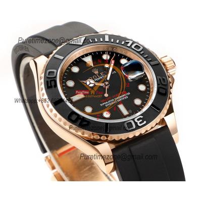 Yacht-Master 40 126655 A3235 Automatic Mens Watch Best Edition DDF RG 3D Ceramic Bezel Black Dial Oysterflex Strap