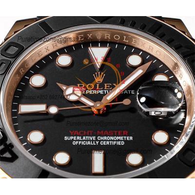 Yacht-Master 40 126655 A3235 Automatic Mens Watch Best Edition DDF RG 3D Ceramic Bezel Black Dial Oysterflex Strap