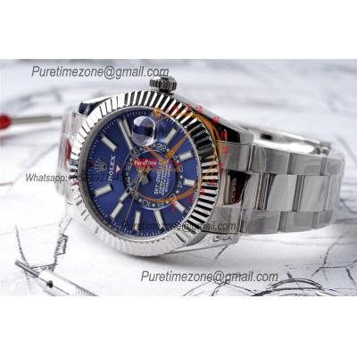 Sky Dweller 326934 A9001 Automatic Mens Watch Best Edition AIF Blue Stick Dial 904L Steel Oyster Bracele