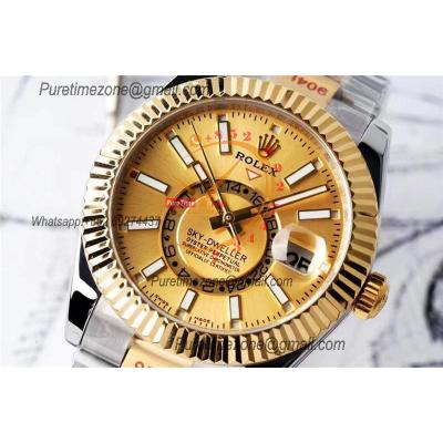 Sky Dweller 326933 A9001 Automatic Mens Watch Best Edition AIF SS/YG Gold Stick Dial 904L Steel Oyster Bracele