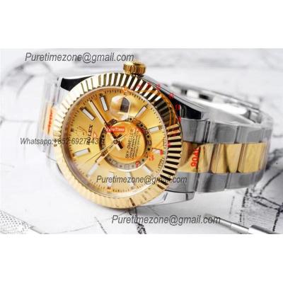 Sky Dweller 326933 A9001 Automatic Mens Watch Best Edition AIF SS/YG Gold Stick Dial 904L Steel Oyster Bracele