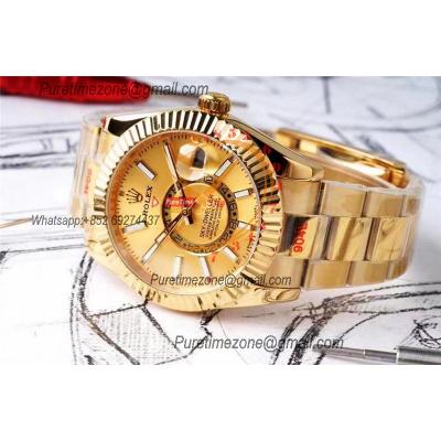 Sky Dweller 326938 A9001 Automatic Mens Watch Best Edition AIF YG Gold Stick Dial 904L Steel Oyster Bracele