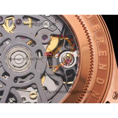 Daytona Blaken SA4130 Automatic Chronograph Mens Watch Best Edition GETF RG Rainbow Diamond Skeleton Dial Black Rubber