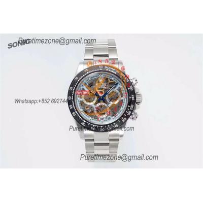 Daytona 116506 SA4130 Automatic Chrono Mens Watch Best Edition SONIC Carbon Bezel Skeleton Dial Oyster Bracelet