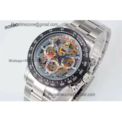 Daytona 116506 SA4130 Automatic Chrono Mens Watch Best Edition SONIC Carbon Bezel Skeleton Dial Oyster Bracelet