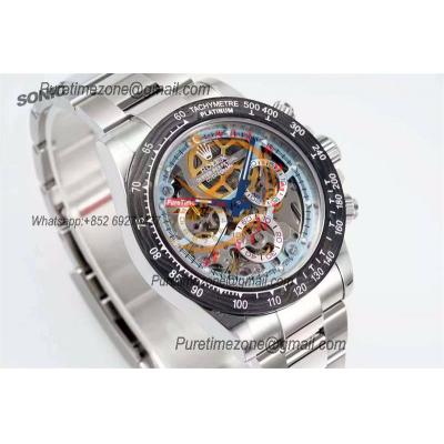 Daytona 116506 SA4130 Automatic Chrono Mens Watch Best Edition SONIC Carbon Bezel Skeleton Dial Oyster Bracelet