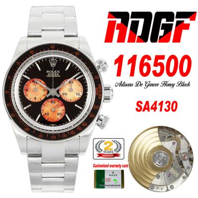 Artisans De GenèveHoney Daytona 116500 Best Edition ADGF SA4130 Autoamtic Chronograph Mens Watch Honey Black Orange Dial