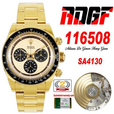 Artisans De GenèveHoney Daytona 116508 Best Edition ADGF SA4130 Autoamtic Chronograph Mens Watch YG Honey Gold Dial