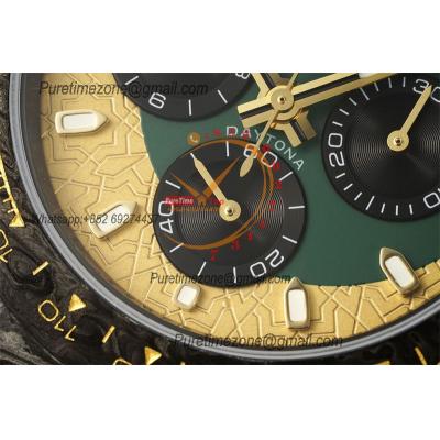 Daytona DIW Black Carbon Evolution Of The Ramadan SA4130 Autoamtic Chronograph Mens Watch Best Edition N6F V2 Green Dial