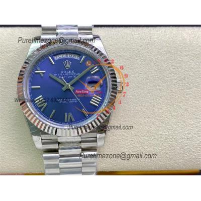 Daydate 40mm 228239 A3255 Automatic Mens Watch Best Edition BPF Blue Roman Dial President Bracelet