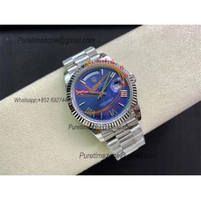 Daydate 40mm 228239 A3255 Automatic Mens Watch Best Edition BPF Blue Roman Dial President Bracelet