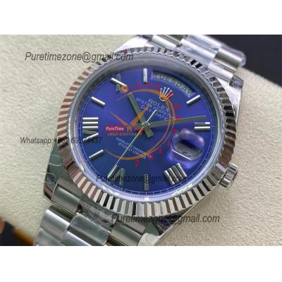 Daydate 40mm 228239 A3255 Automatic Mens Watch Best Edition BPF Blue Roman Dial President Bracelet