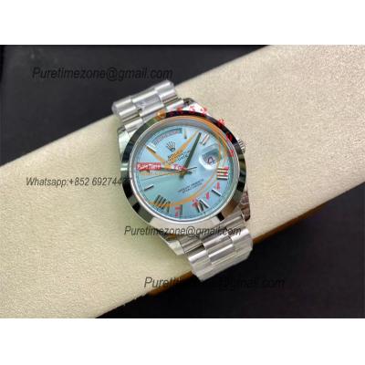 Daydate 40mm 228206 A3255 Automatic Mens Watch Best Edition BPF ICE Blue Roman Dial President Bracelet CHS