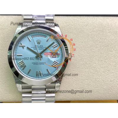 Daydate 40mm 228206 A3255 Automatic Mens Watch Best Edition BPF ICE Blue Roman Dial President Bracelet CHS