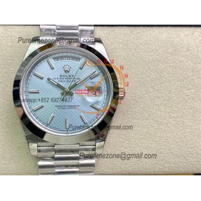 Daydate 40mm 228206 A3255 Automatic Mens Watch Best Edition BPF ICE Blue Stick Dial President Bracelet CHS