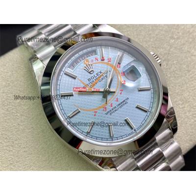 Daydate 40mm 228206 A3255 Automatic Mens Watch Best Edition BPF ICE Blue Stick Dial President Bracelet CHS