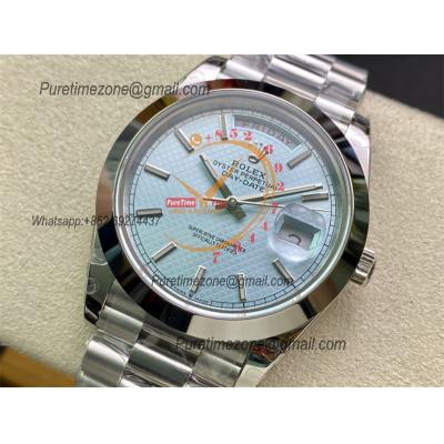 Daydate 40mm 228206 A3255 Automatic Mens Watch Best Edition BPF ICE Blue Stick Dial President Bracelet CHS