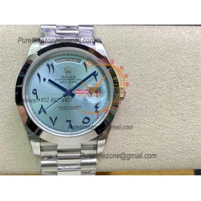 Daydate 40mm 228206 A3255 Automatic Mens Watch Best Edition BPF ICE Blue Arabic script Dial President Bracelet CHS