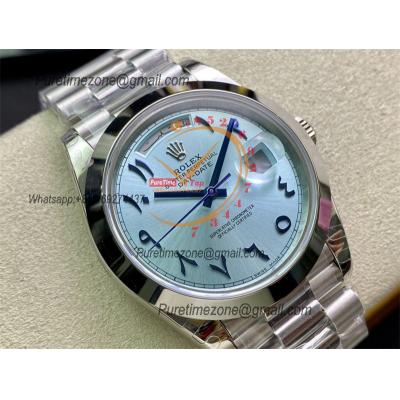 Daydate 40mm 228206 A3255 Automatic Mens Watch Best Edition BPF ICE Blue Arabic script Dial President Bracelet CHS