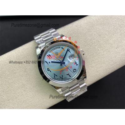 Daydate 40mm 228206 A3255 Automatic Mens Watch Best Edition BPF ICE Blue Arabic script Dial President Bracelet CHS