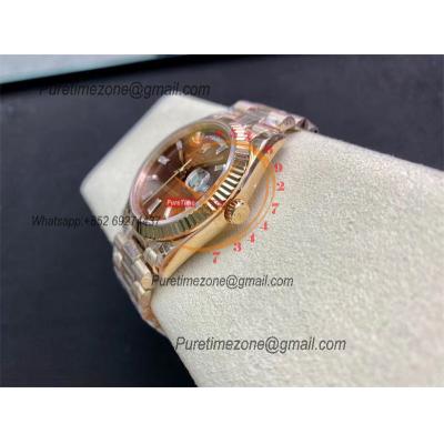 Daydate 40mm 228235 A3255 Automatic Mens Watch Best Edition BPF RG Brown Diamond Stick Dial President Bracelet