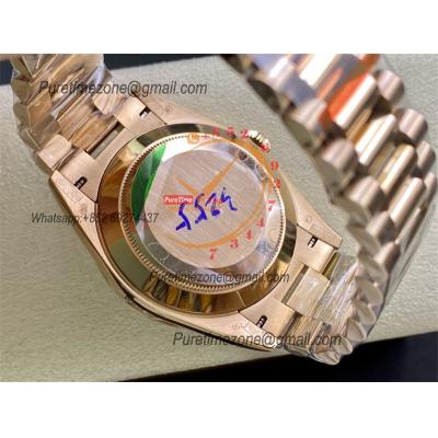 Daydate 40 228235 A3255 Automatic Mens Watch Best Edition BPF RG Green Roman Dial President Bracelet CHS