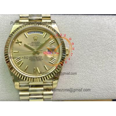 Daydate 40 228238 A3255 Automatic Mens Watch Best Edition BPF YG Gold Roman Dial President Bracelet CHS