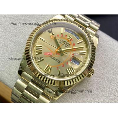 Daydate 40 228238 A3255 Automatic Mens Watch Best Edition BPF YG Gold Roman Dial President Bracelet CHS