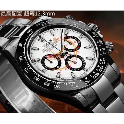 Daytona Blaken Panda A7750 Automatic Chronograph Mens Watch Best Edition BLAKENF PVD Steel All Black White Dial CHS