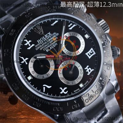 Daytona Blaken A7750 Automatic Chronograph Mens Watch Best Edition BLAKENF PVD Steel All Black Silver Dial CHS