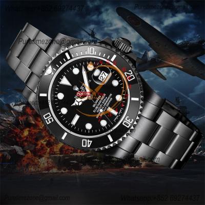 Submariner BLAKEN A3135  Automatic Mens Watch Best Edition BLAKENF 40 PVD Steel All Black Dial Oyster Steel Bracelet