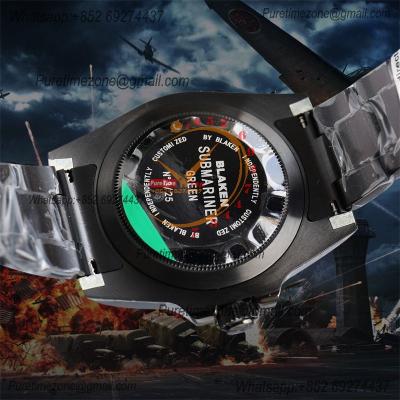 Submariner BLAKEN A3135  Automatic Mens Watch Best Edition BLAKENF 40 PVD Steel All Black Skull Dial Oyster SS Bracelet