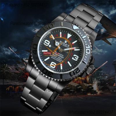 Submariner BLAKEN A3135 Auto Mens Watch Best Edition BLAKENF 40 PVD Steel All Black White Dial Oyster SS Bracelet CHS