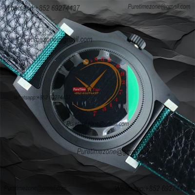 Submariner BLAKEN Forged Carbon  A3135 Automatic Mens Watch Best Edition BLAKENF 40 All Black Dial Green Nylon Strap CHS