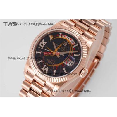 Day Date 36 128235 A2836 Automatic Womens Watch Best Edition TWSF RG  Eisenkiesel Diamond Dial President Bracelet  CHS