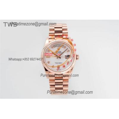 Day Date 36 128235 A2836 Automatic Womens Watch Best Edition TWSF RG MOP Diamonds Dial President Bracelet  CHS