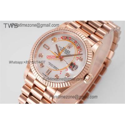 Day Date 36 128235 A2836 Automatic Womens Watch Best Edition TWSF RG MOP Diamonds Dial President Bracelet  CHS