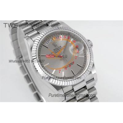 DayDate 36 128239 A2836 Automatic Womens Watch Best Edition TWSF Silver Stick Dial President Bracelet CHS