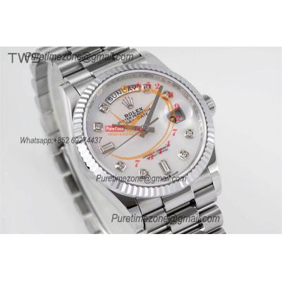 DayDate 36 128239 A2836 Automatic Womens Watch Best Edition TWSF MOP Diamond  Dial President Bracelet CHS