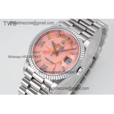 DayDate 36 128239 A2836 Automatic Womens Watch Best Edition TWSF Pink Roman Dial President Bracelet CHS