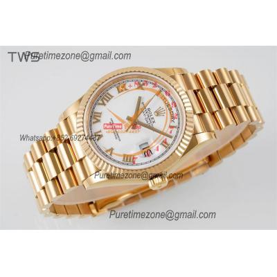 DayDate 36 128238 A2836 Automatic Womens Watch Best Edition TWSF YG White Roman Dial President Bracelet CHS