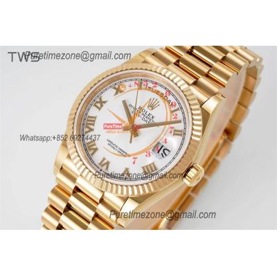 DayDate 36 128238 A2836 Automatic Womens Watch Best Edition TWSF YG White Roman Dial President Bracelet CHS