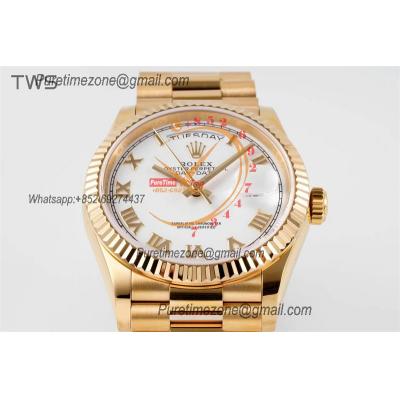 DayDate 36 128238 A2836 Automatic Womens Watch Best Edition TWSF YG White Roman Dial President Bracelet CHS