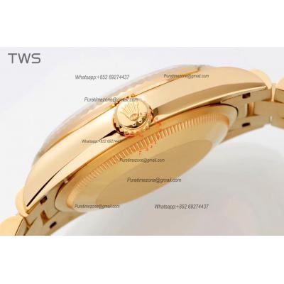 DayDate 36 128238 A2836 Automatic Womens Watch Best Edition TWSF YG Pave Rainbow Diamond Dial President Bracelet CHS