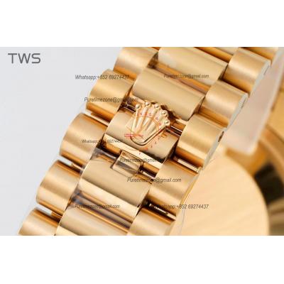 DayDate 36 128238 A2836 Automatic Womens Watch Best Edition TWSF YG Pave Rainbow Diamond Dial President Bracelet CHS